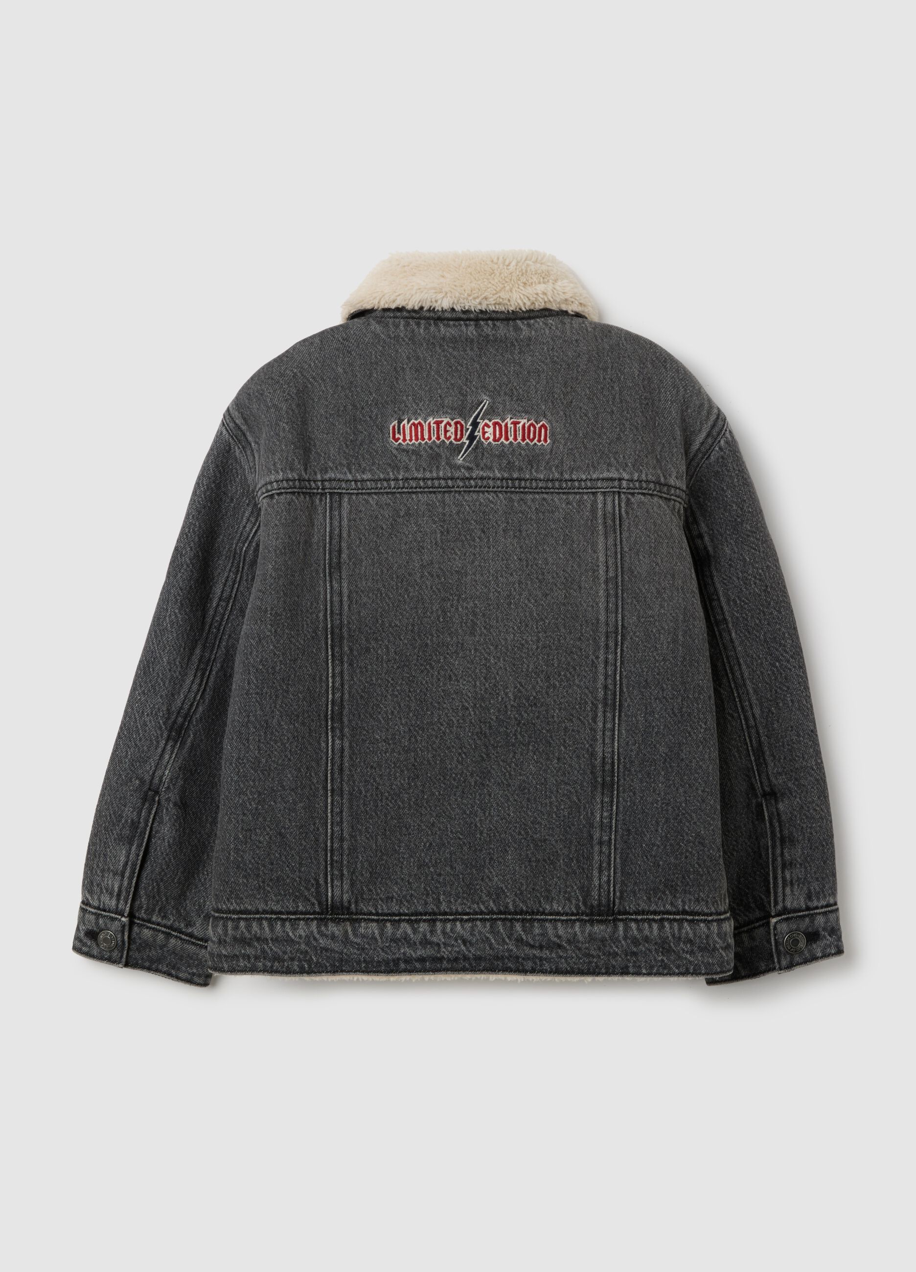 Grey children's denim jacket with buttons