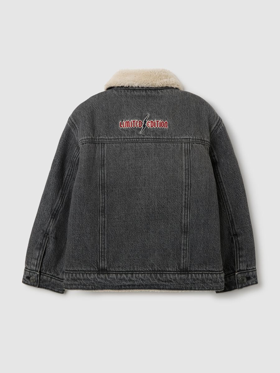 Giacca da bambino in denim grigia con bottoni_1