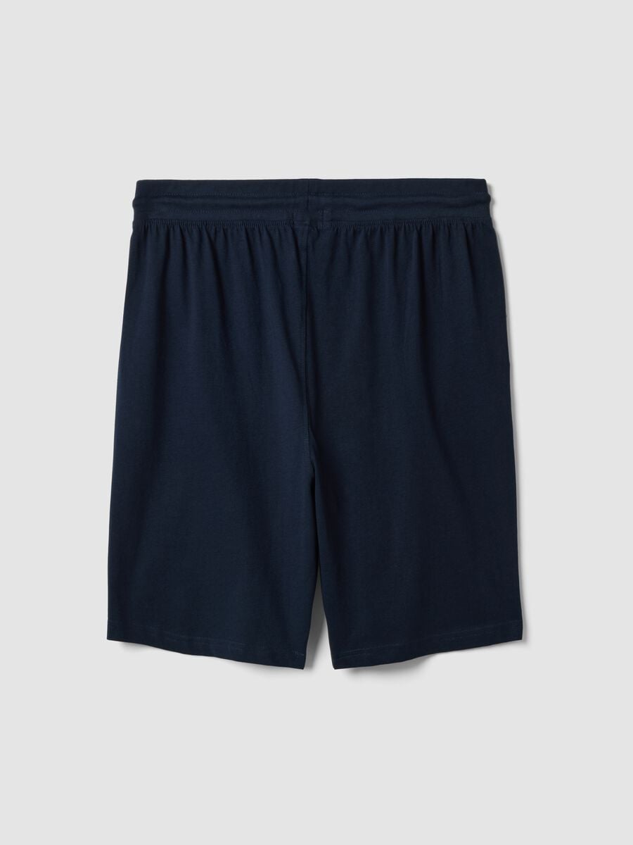 Pantaloncini pigiama blu in cotone organico_5