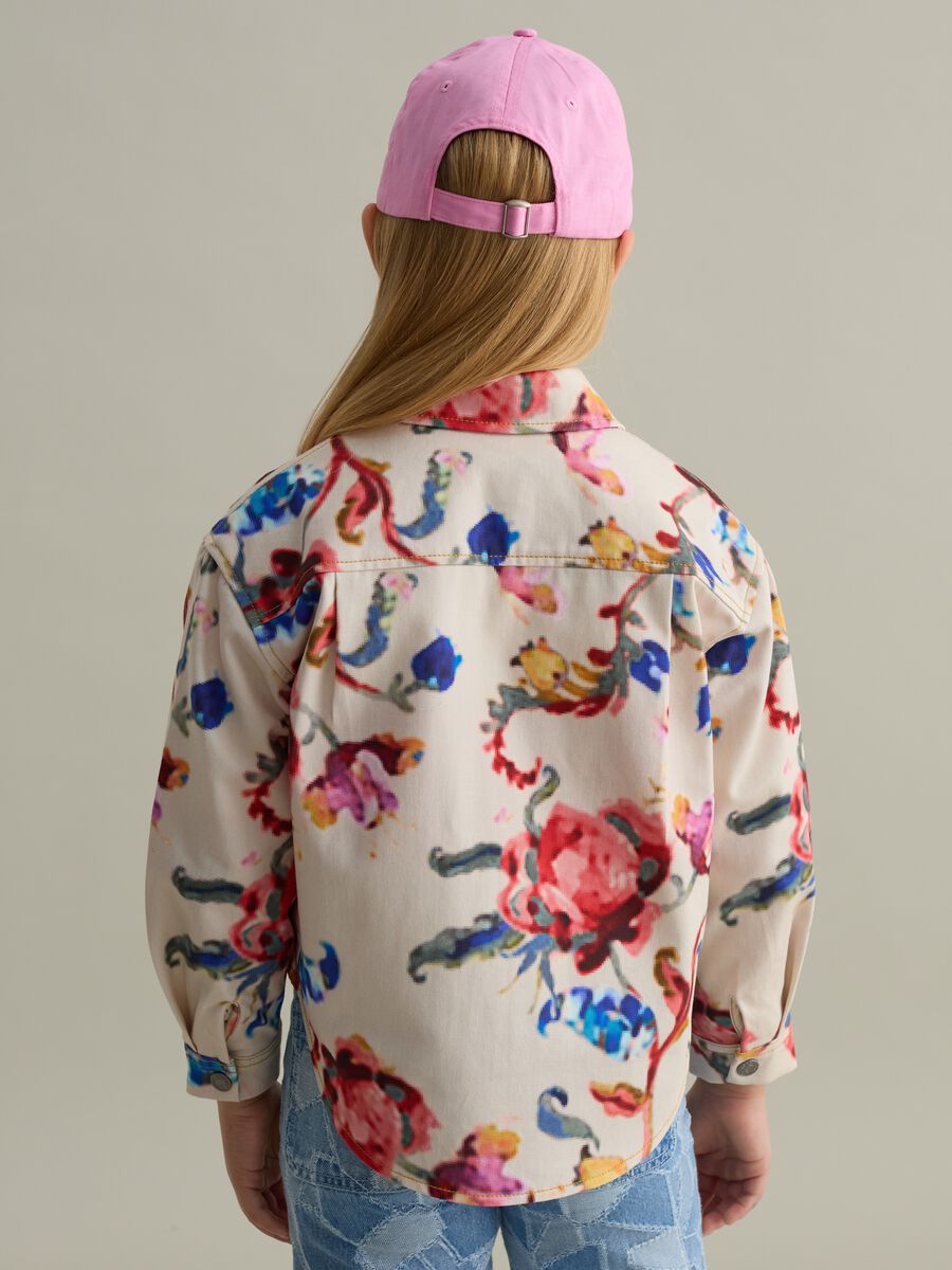 Cotton shacket with floral pattern_1