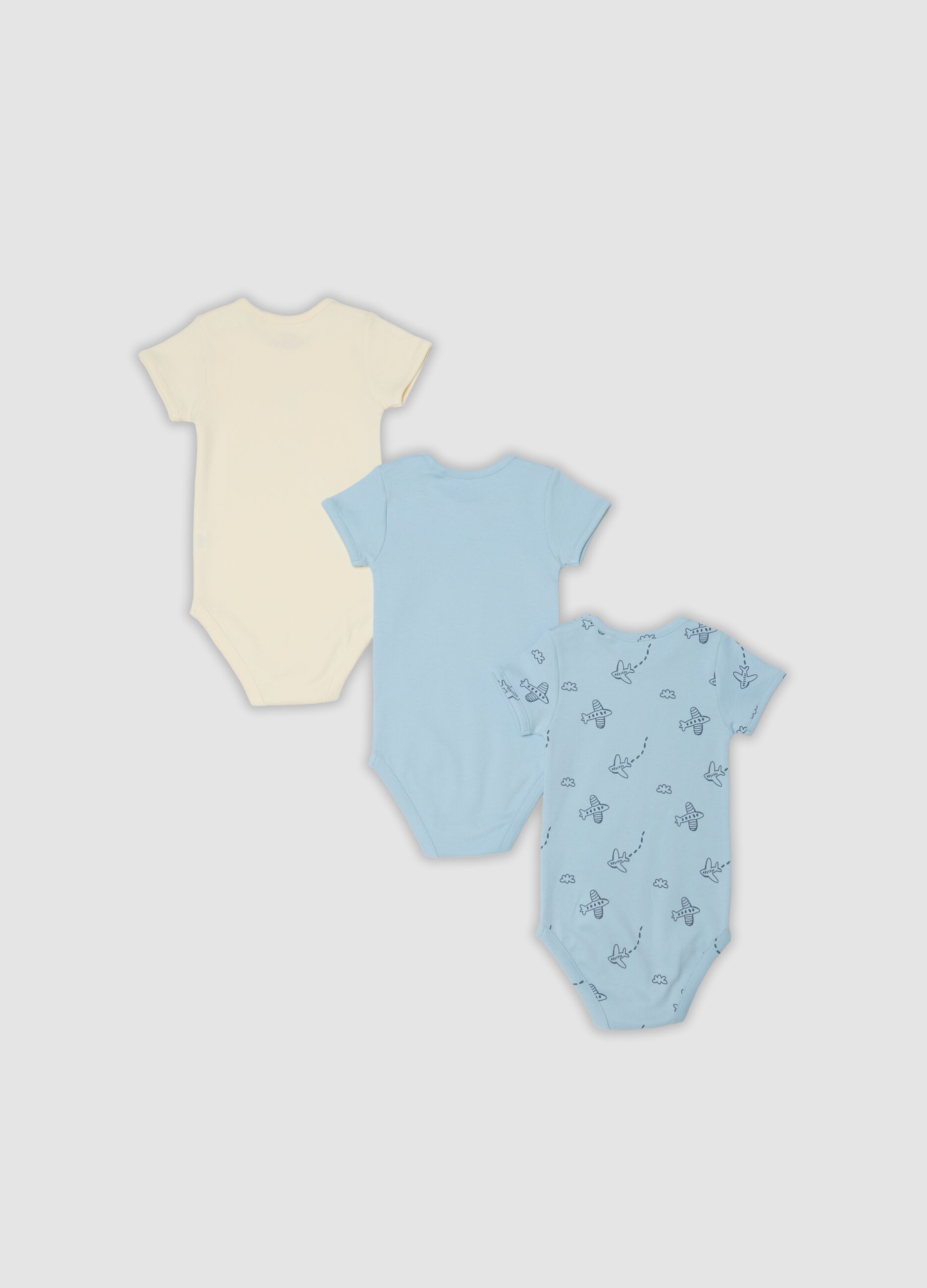 3-pack of multicolour organic cotton baby bodysuits
