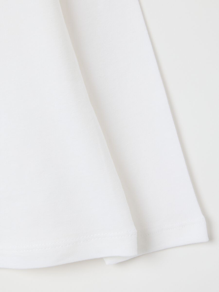 Girls' white regular fit stretchy cotton top_3