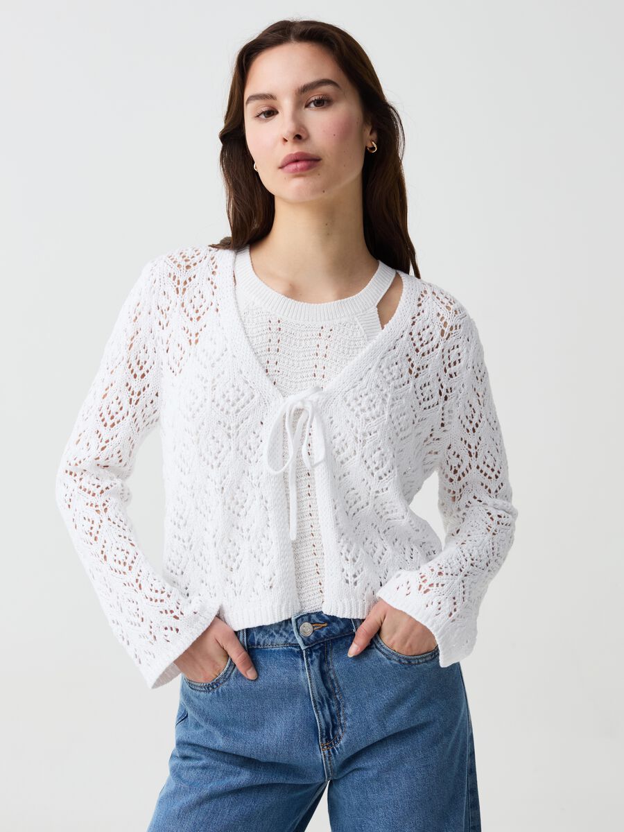 Crochet cardigan with laces_0