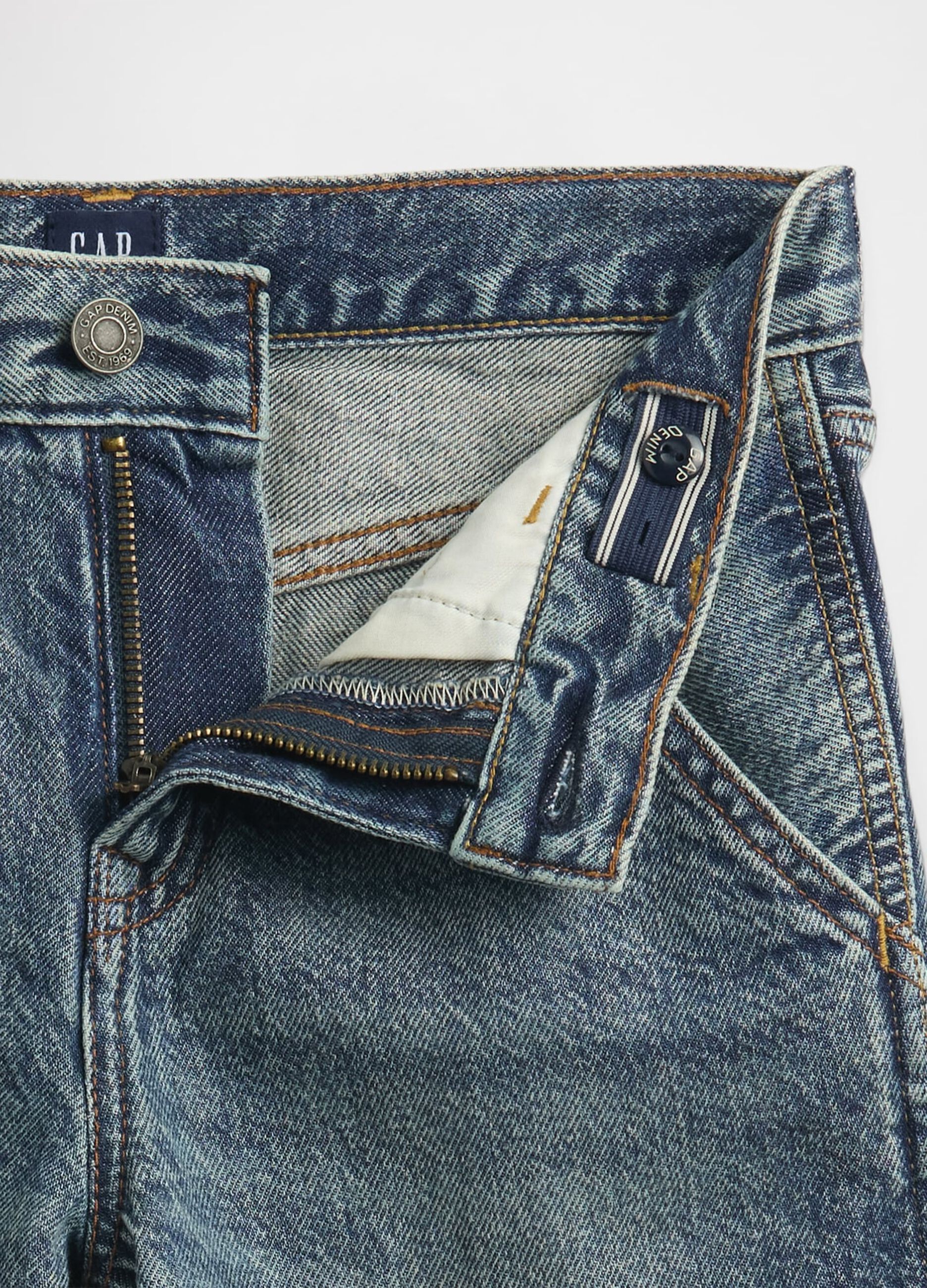 Washed Denim Bermuda Shorts with Pockets