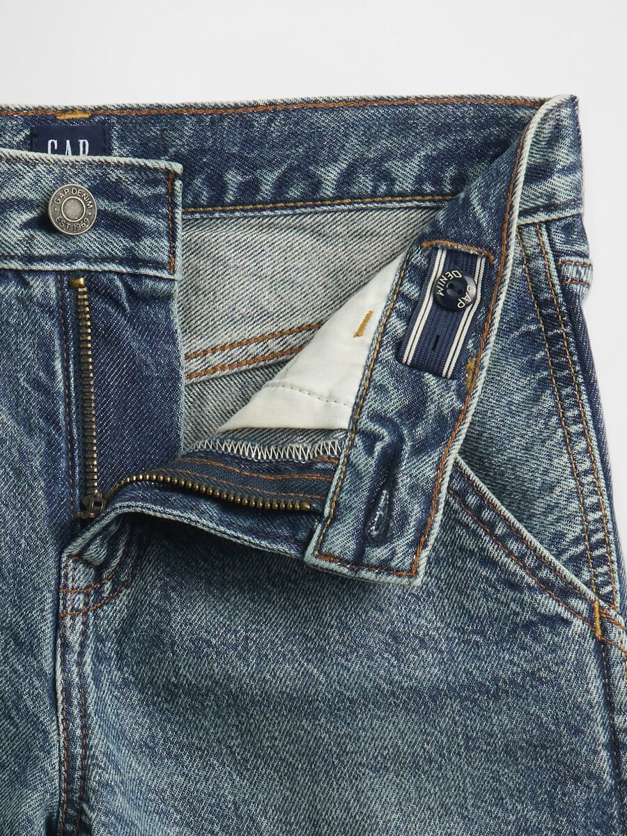 Washed Denim Bermuda Shorts with Pockets_4