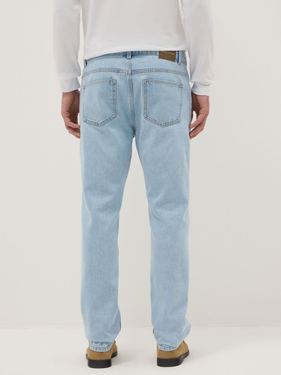 Slim fit blue cotton blend jeans_2