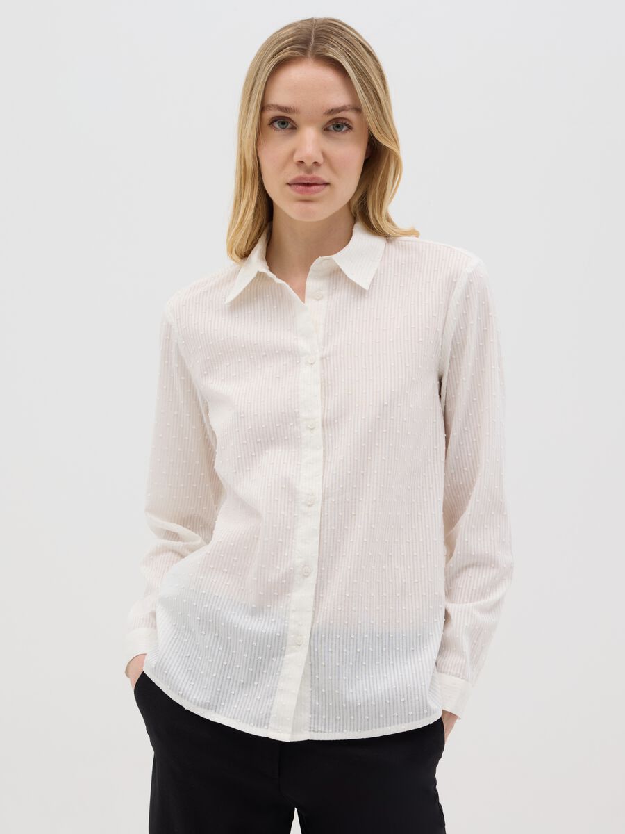 Women’s white shirt in 100% cotton with regular fit_0
