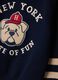 Blue pure cotton crew-neck jumper with puppy print for baby boy_2