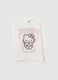 Girls' white cotton blend t-shirt featuring Hello Kitty_0
