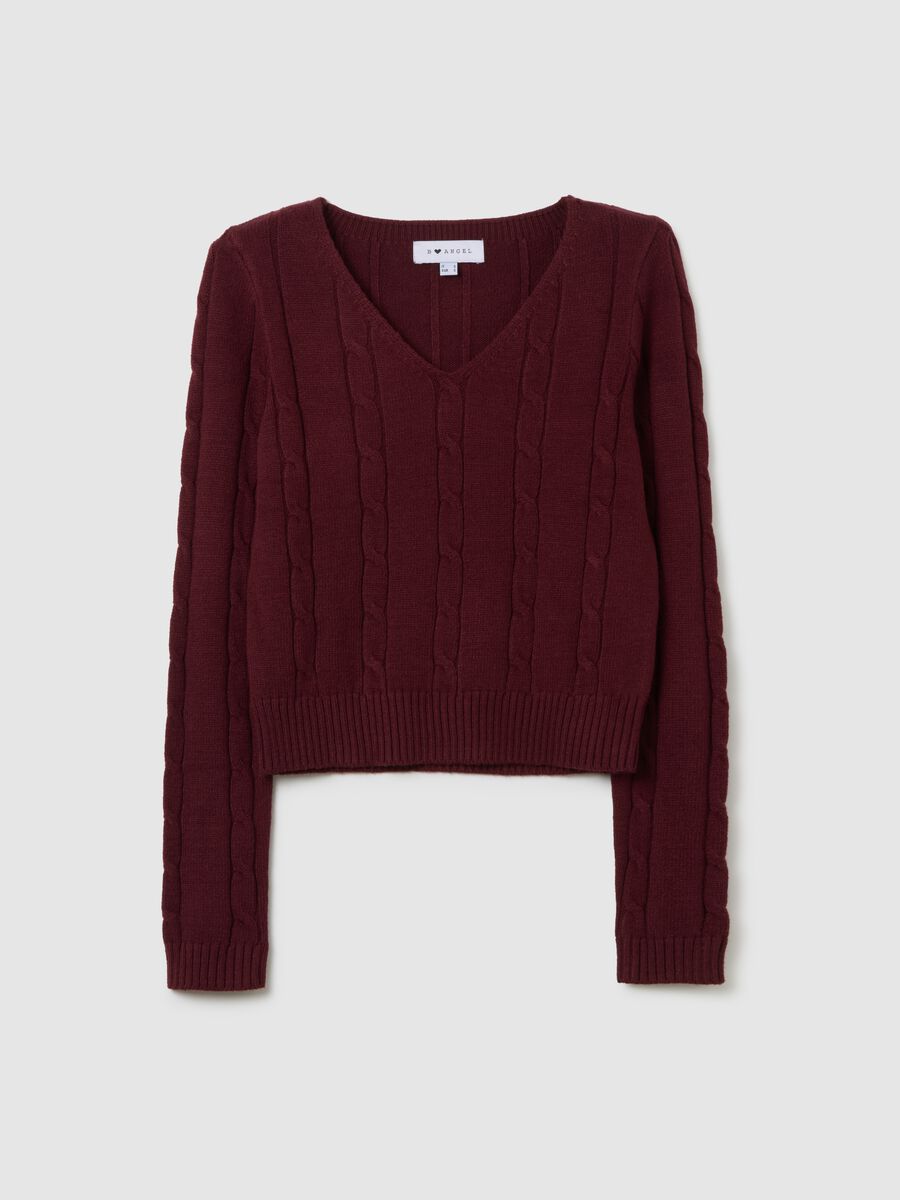 Maglione in misto cotone rosso regular fit_0
