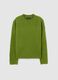 Green regular fit pullover with round neckline_4