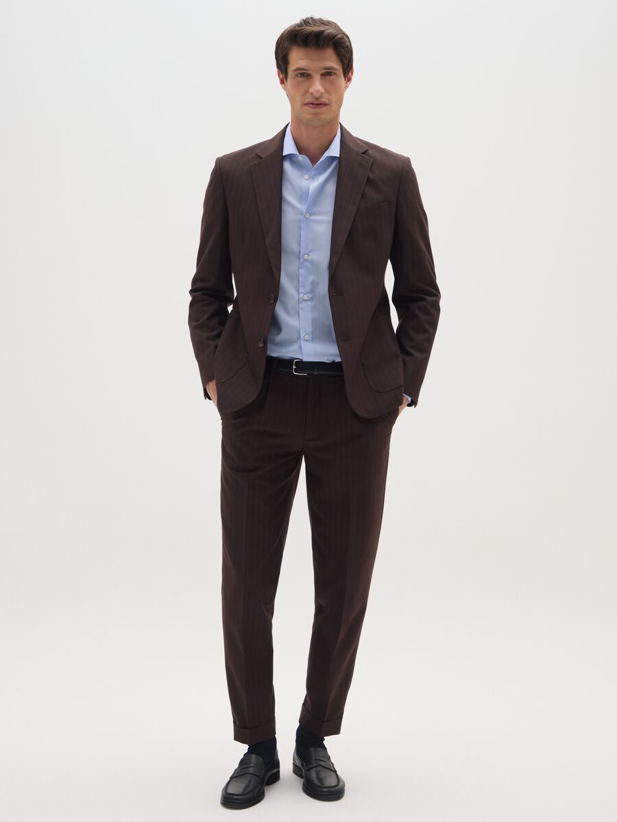 Brown Slim Fit Trousers_0