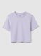 Girls' pure cotton purple crop T-shirt_3