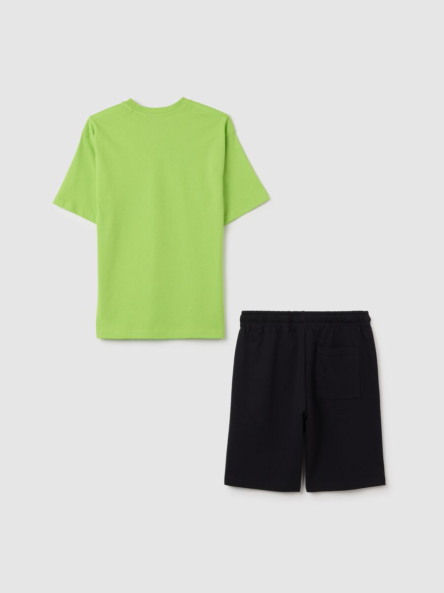 Boy's pure cotton green regular fit outfit_1