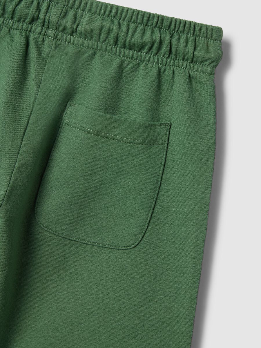 Pantaloni corti in puro cotone verde regular fit per bambino_3