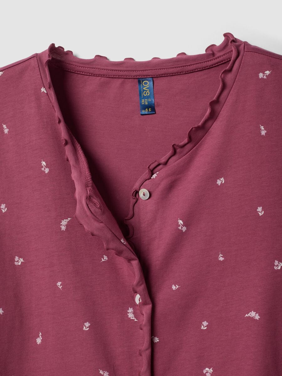 Camicia da notte viola in puro cotone organico girocollo_1