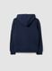 Blue pure cotton hoodie with crew neck_2