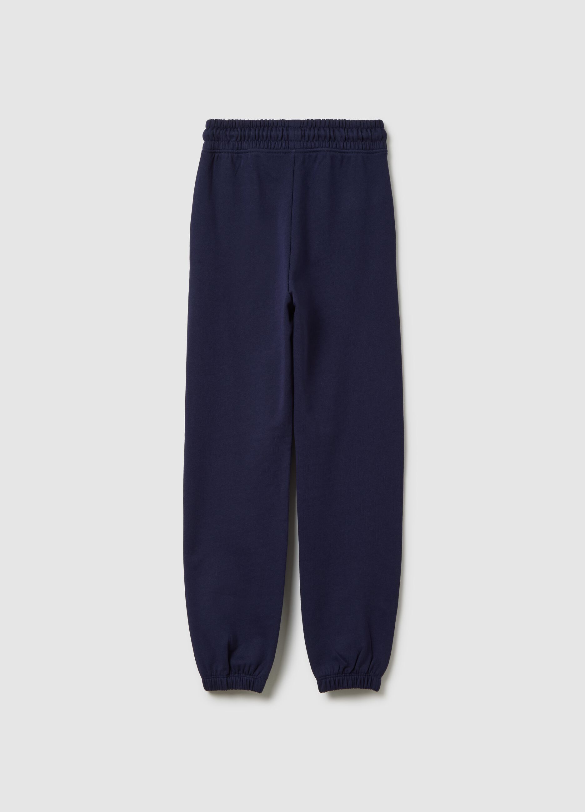 Girls' blue pure cotton trousers regular fit