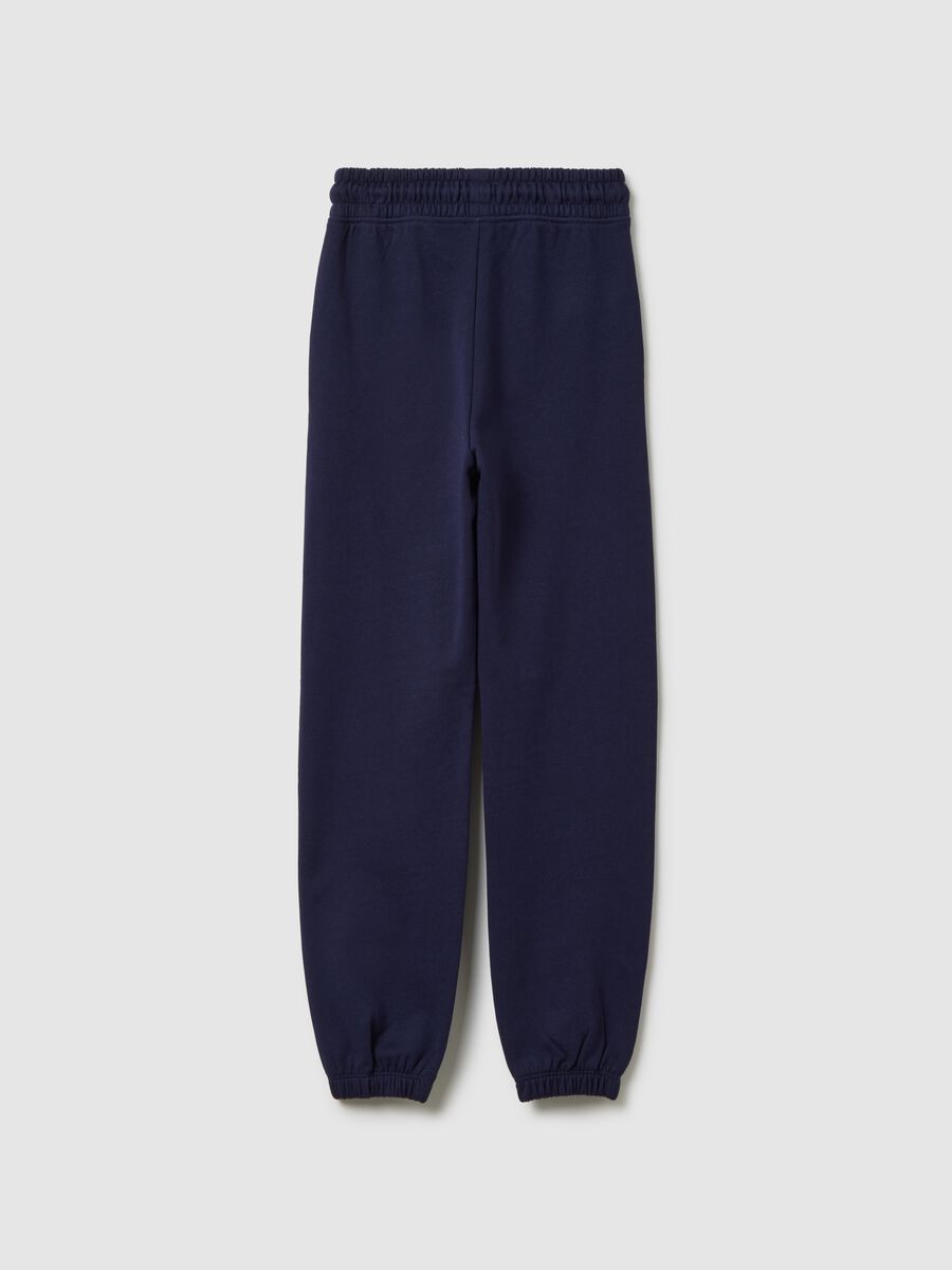 Girls' blue pure cotton trousers regular fit_1