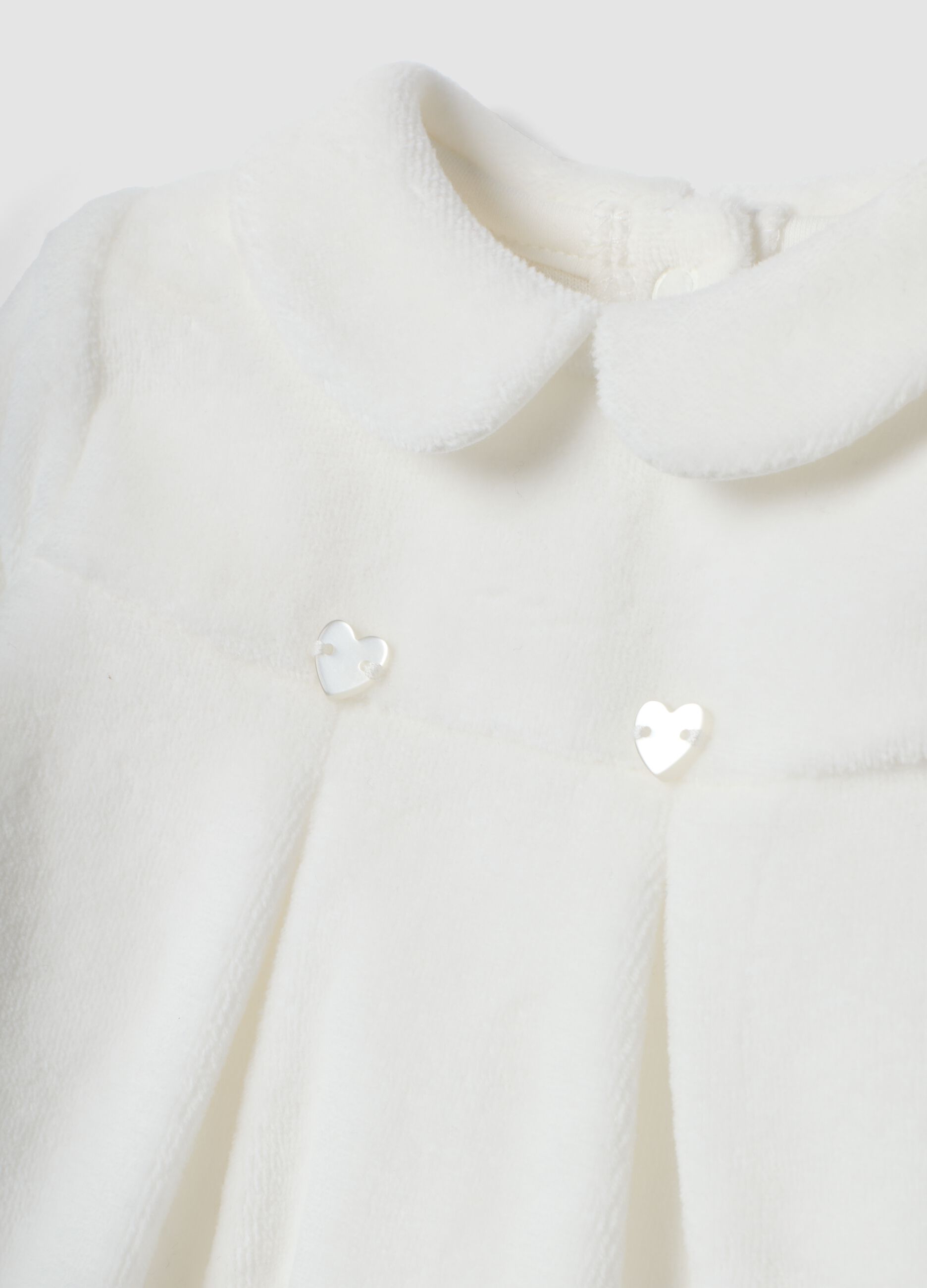 White organic cotton blend set with collar