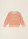 Pink pure cotton baby girl jumper with embroidered slogan_0