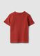 Red short-sleeved pure organic cotton T-shirt with print_1