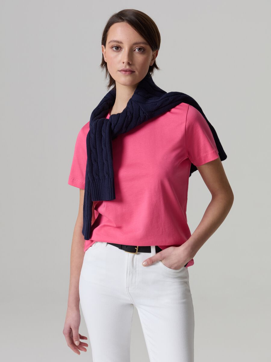Supima cotton T-shirt with round neck_1