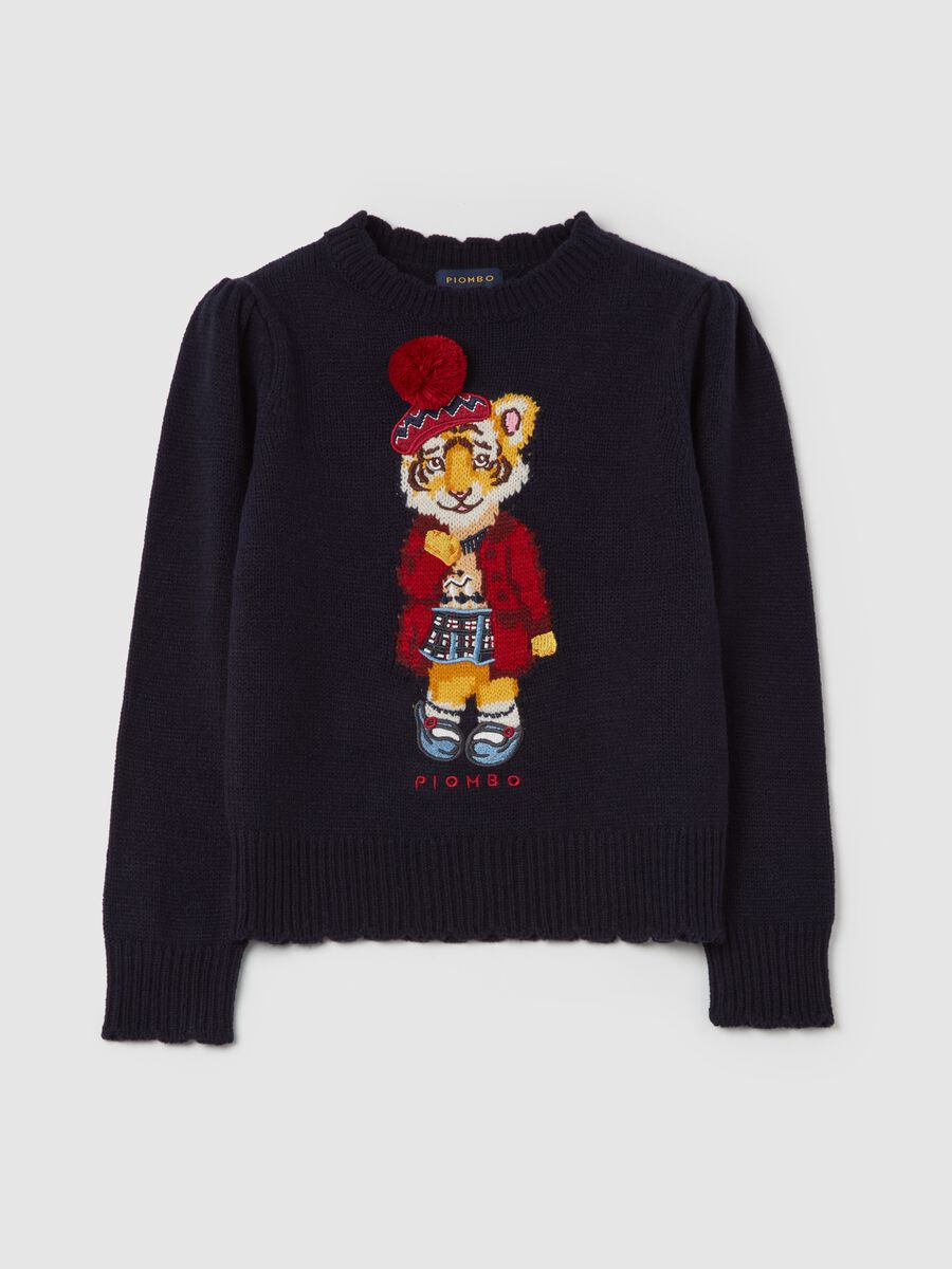 Pullover with jacquard tiger design_3