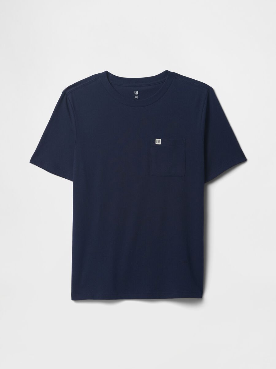 Short Sleeve Blue Cotton T-Shirt GAP Kids_2
