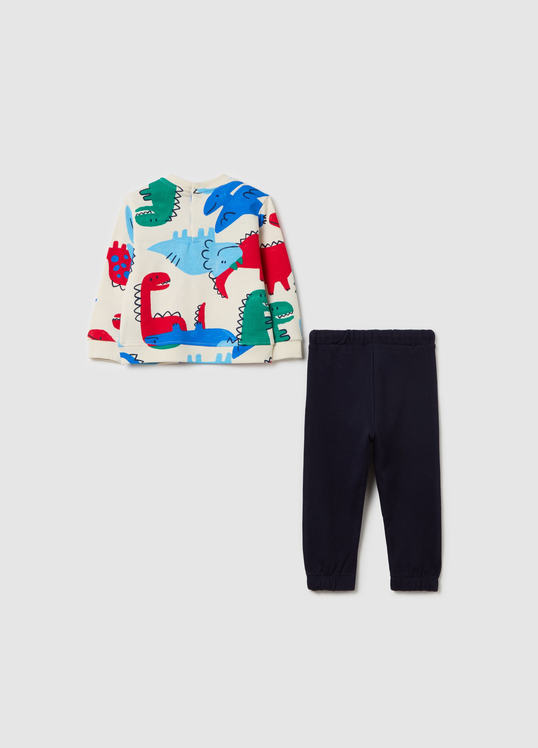 Cotton jogging set with dinosaurs print