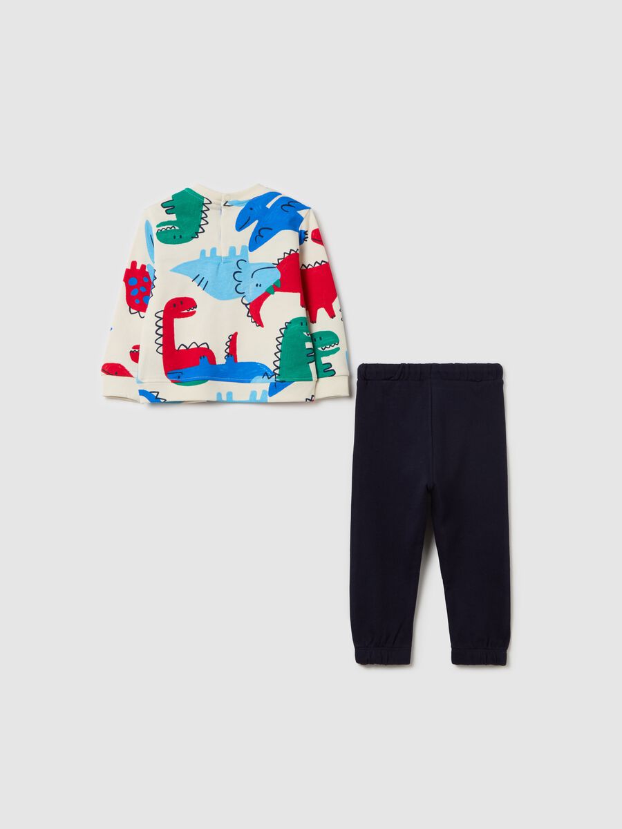 Cotton jogging set with dinosaurs print_1