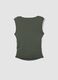 Green stretch tank top with side ruching_5