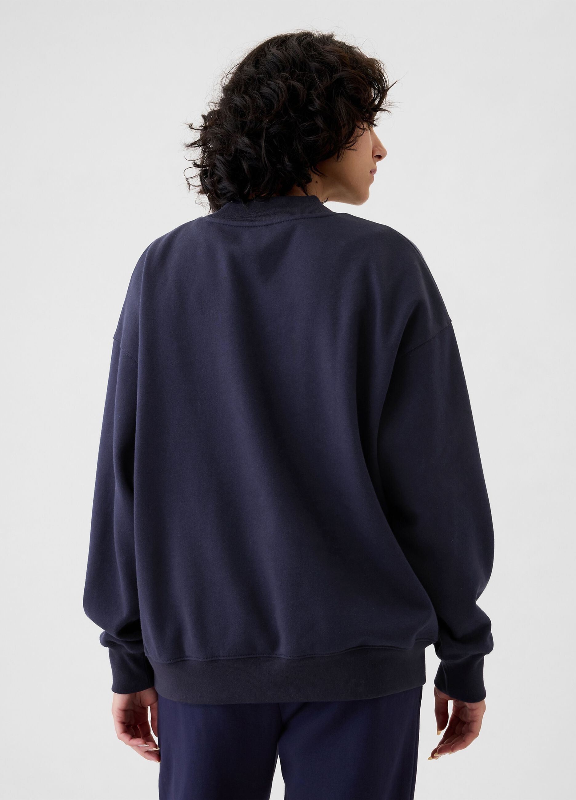 Oversized sweatshirt with mock neck and Athletic logo