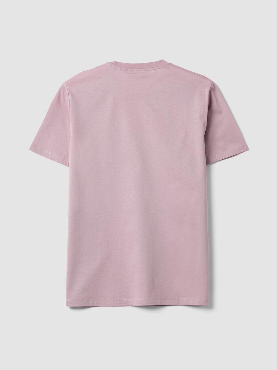 Purple mercerised pure cotton crew-neck T-shirt, regular fit_2
