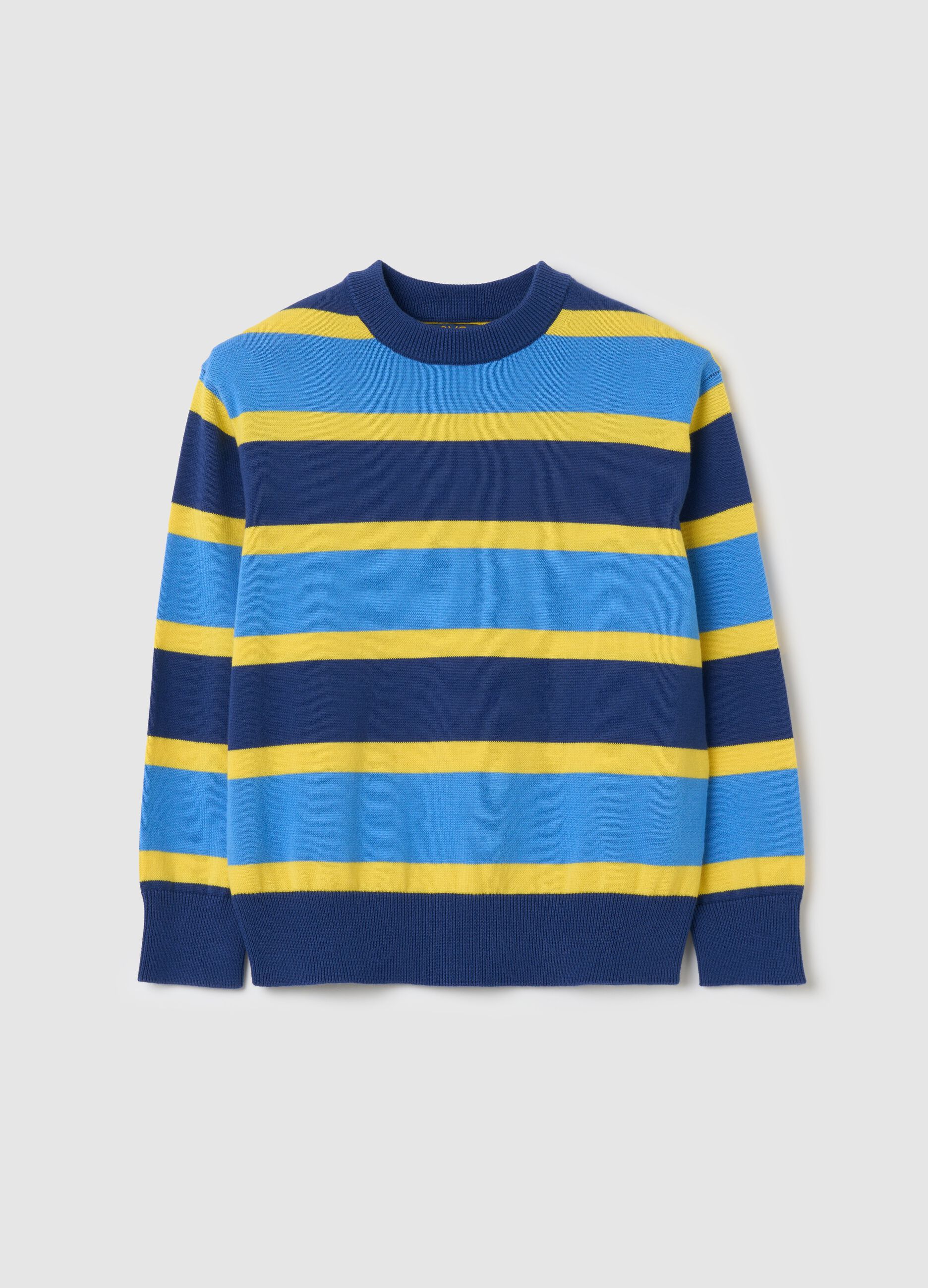 Pullover in cotone in fantasia a righe