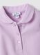 Polo in puro cotone viola da bimba regular fit con maniche arricciate_3