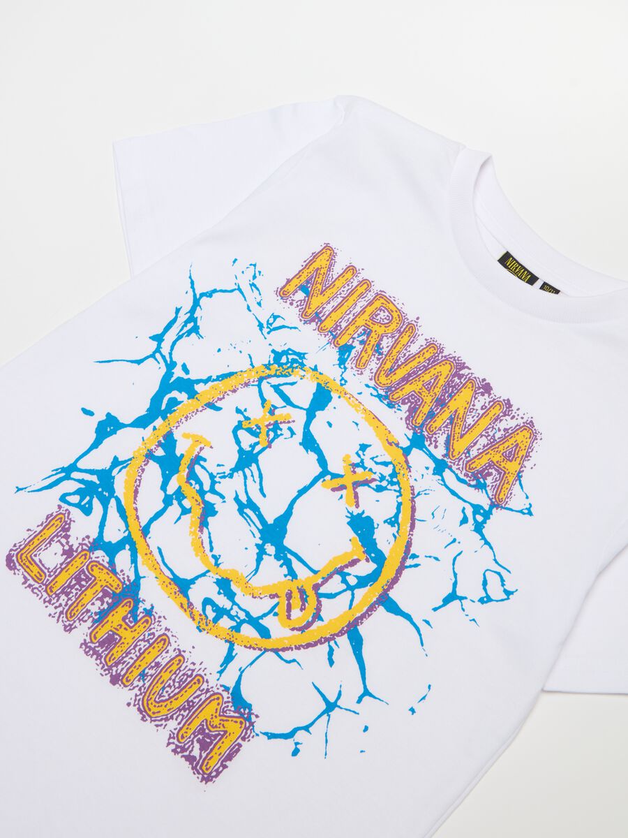 T-shirt in cotone con stampa Nirvana_2