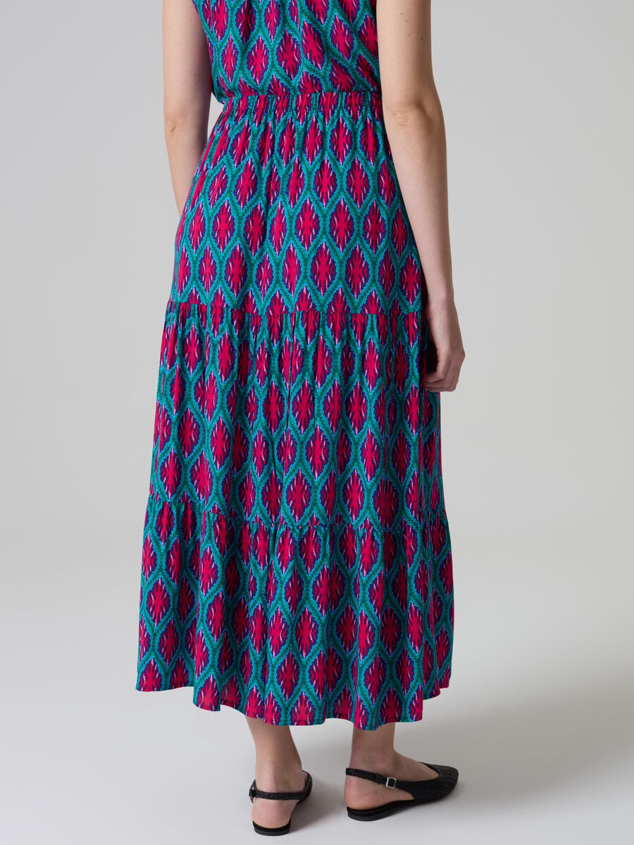 Long tiered skirt in viscose_2