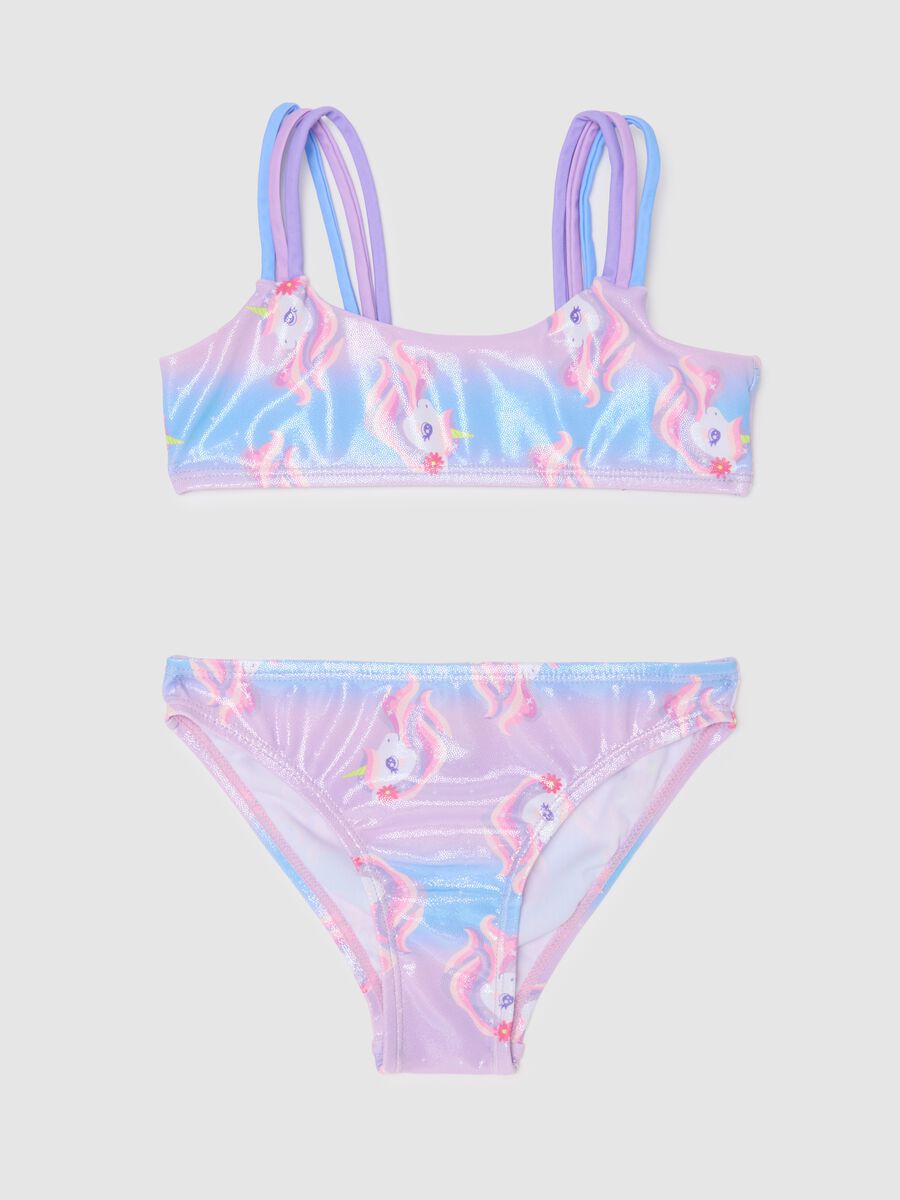 Girl's multicolour stretch-blend swimsuit_0