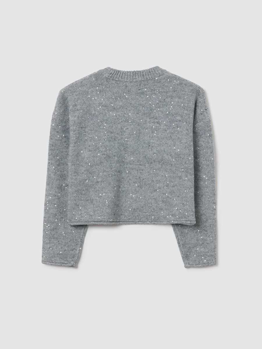 Grey crew neck jumper with lurex_1