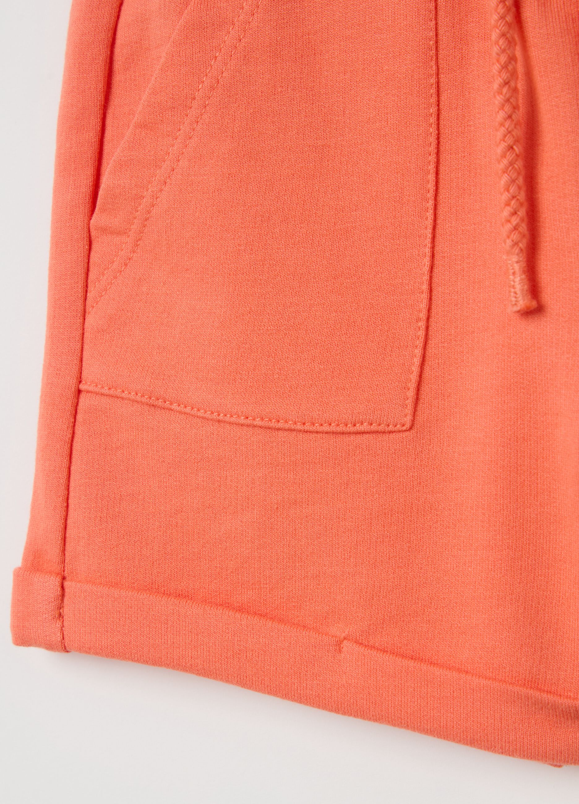 Bermuda shorts in French terry with drawstring