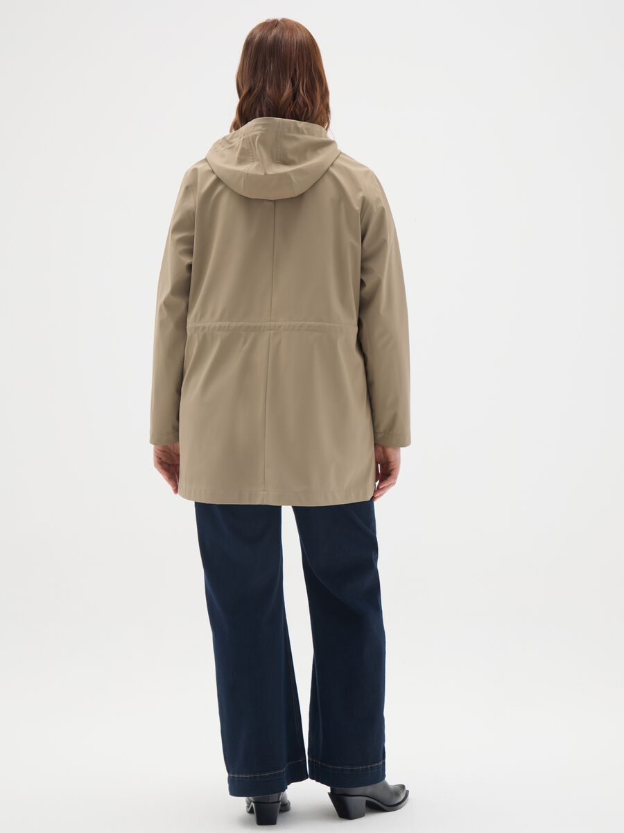 Beige waterproof coat regular fit_3