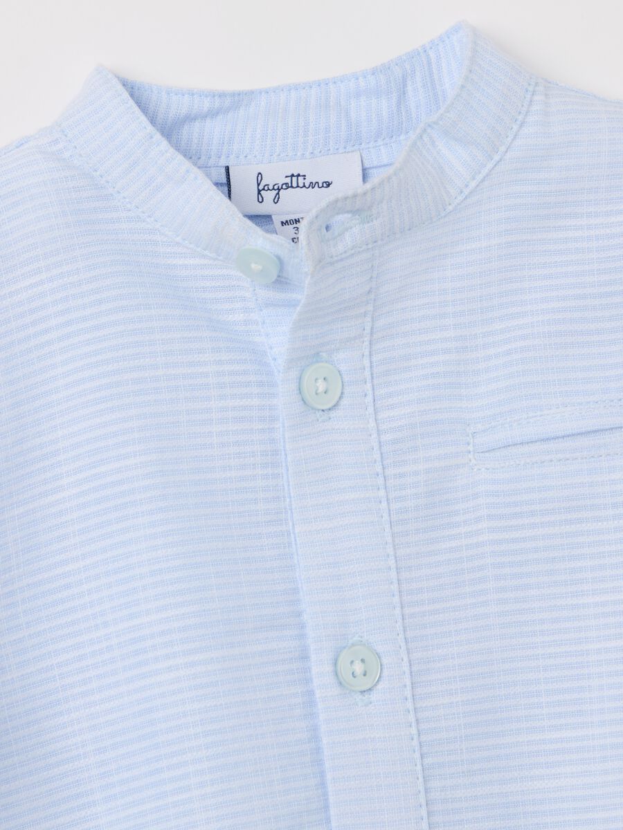 Cotton bodysuit shirt with stripes and pocket_2