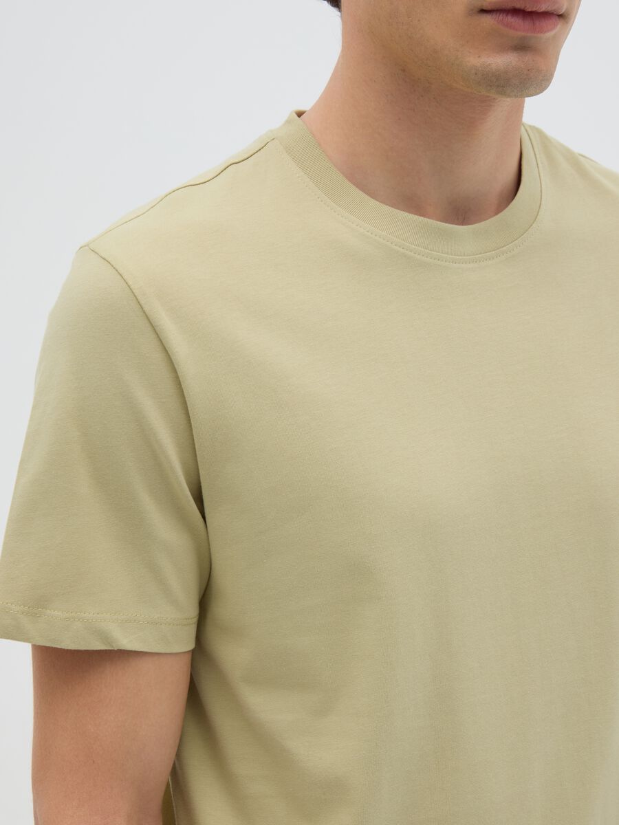 Men's green pure cotton regular fit T-shirt_2