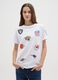 White pure cotton regular fit t-shirt with NFL logos and round neck_1
