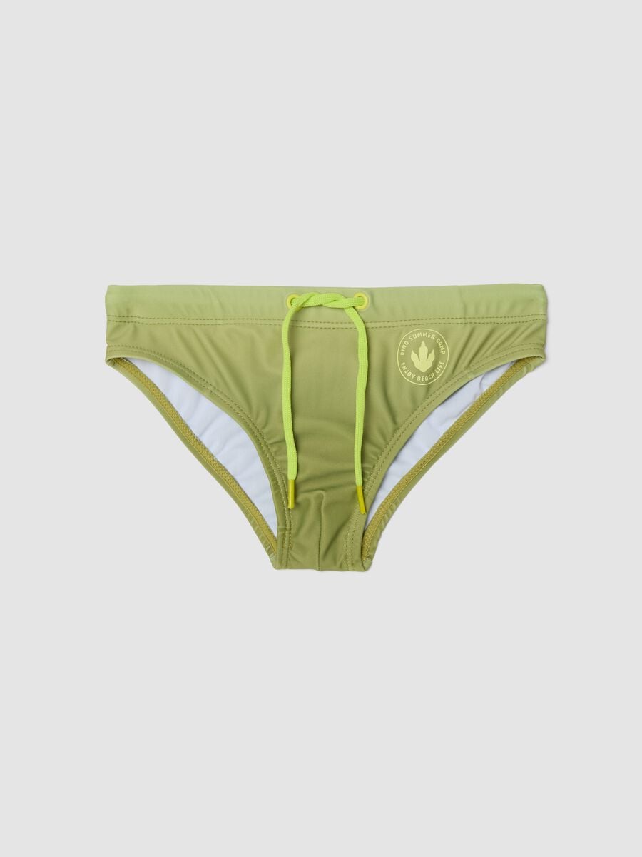Green stretch swim briefs_0