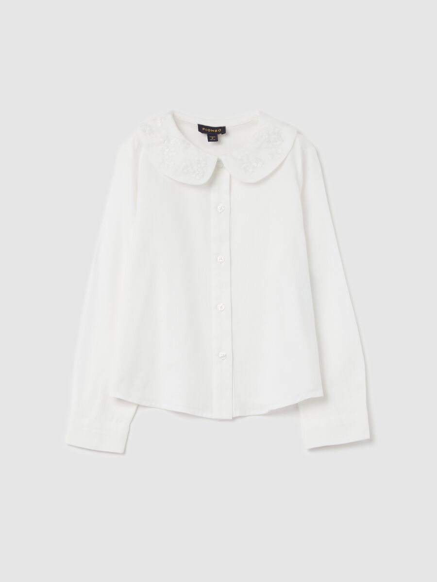 Cotton shirt with floral embroidery_3