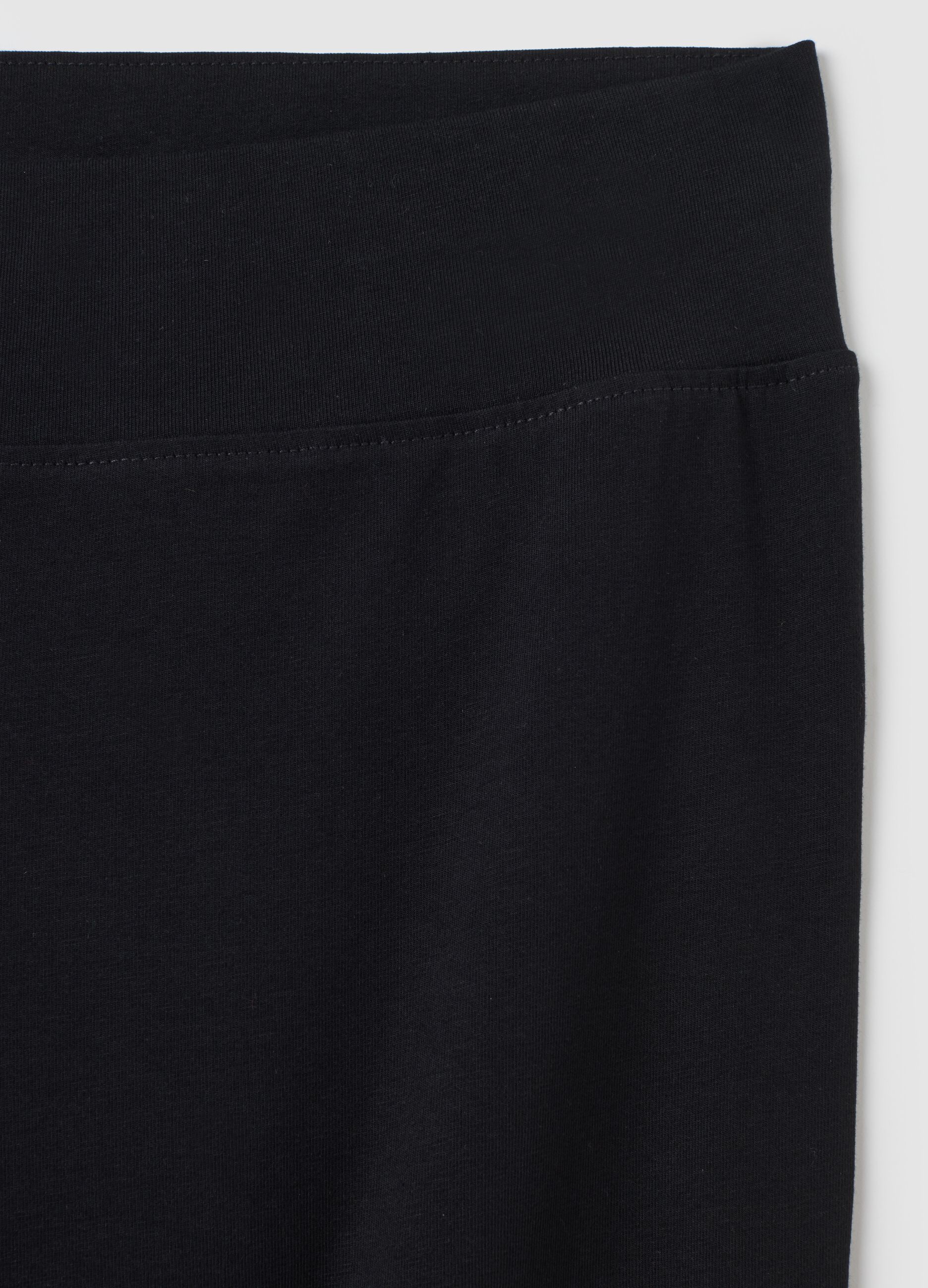 Skinny black stretch cotton leggings