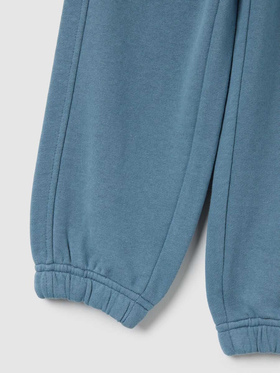 Children's jogger in blue cotton blend, regular fit_3