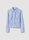 Blue striped slim-fit stretch cotton shirt_4